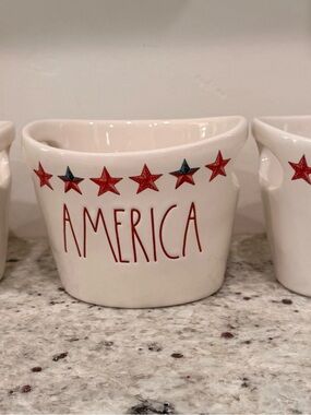 Rae Dunn Patriotic Ceramic Bowls - Set of 3.